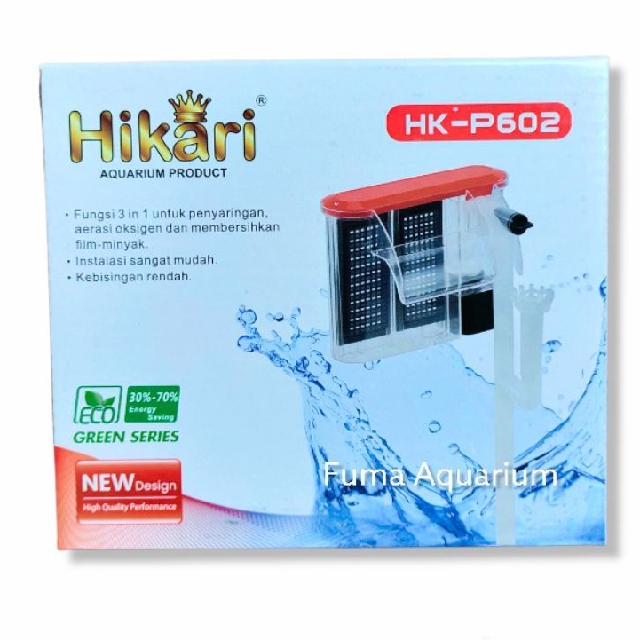 Filter Gantung Hikari HK-P 602 Slim + Skimmer Filter Akuarium Aquascape Hanging Hang on