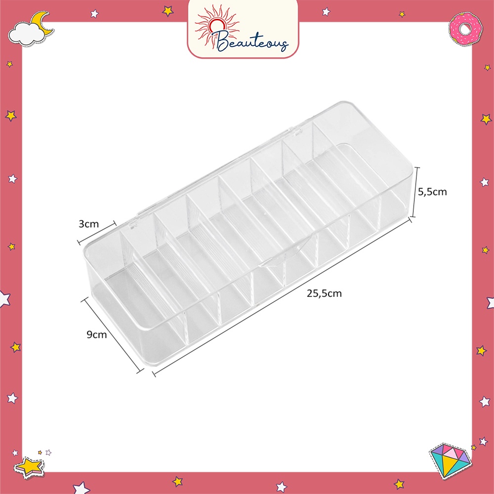 Kotak Penyimpanan Akrilik Transparan Tempat Aksesoris Stationary Lipstik Kabel Storage Organizer Serbaguna