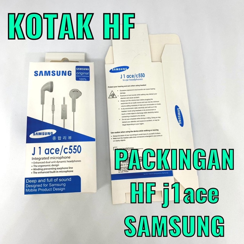 PACKINGAN HANDSFREE SAMSUNG S4 J1ACE J5 C550 HS330 KOTAK HF IMPORT BAHAN ORI NILAI JUAL TINGGI