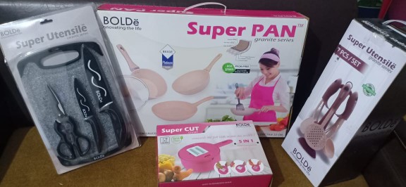 Orisinil - Superpan Beige 3 Set Plus Tutup Kaca - Panci Set Bolde Platinum