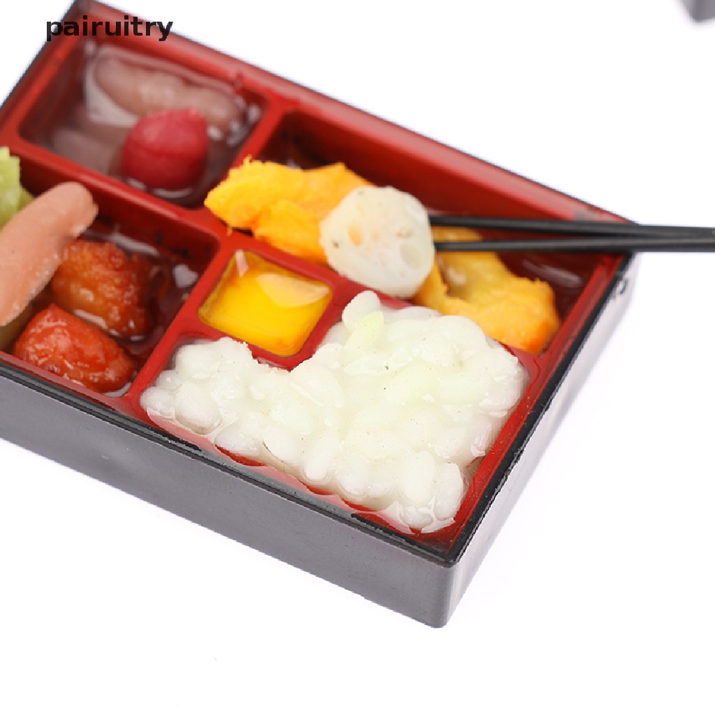 (PRT) Mainan Kotak Makan Nasi + Sumpit Skala 1: 12 Model Jepang Untuk Rumah Boneka
