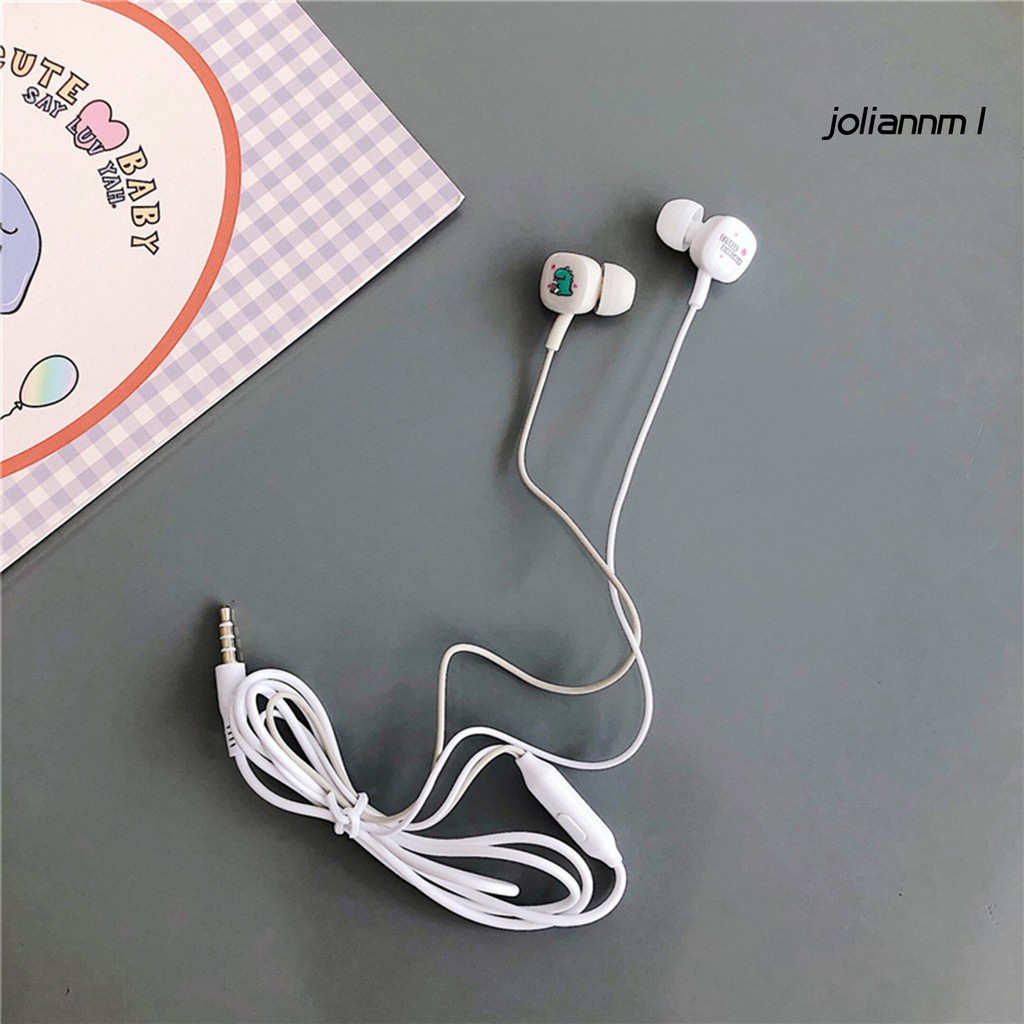 Earbud Kartun Lucu Universal Bass In-Ear Earphone Mic Kabel Dengan Kotak Penyimpanan