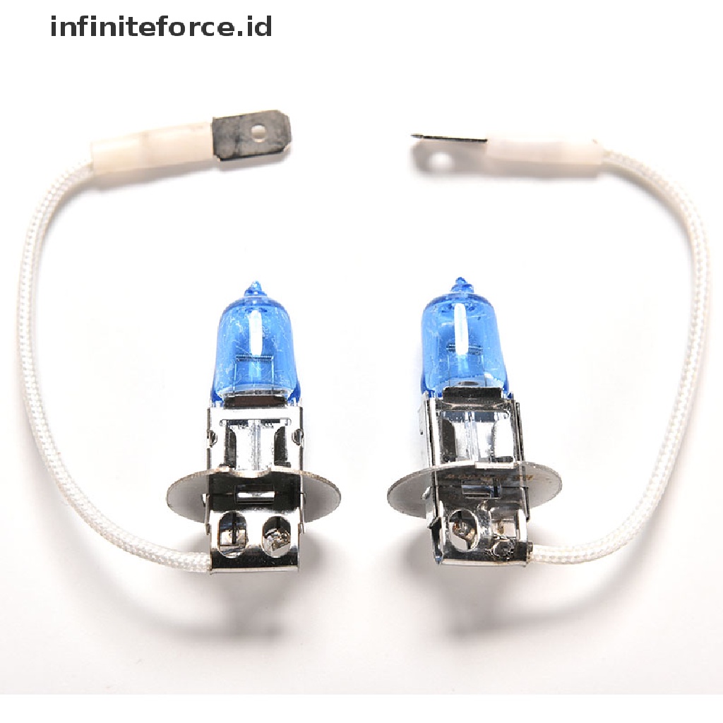 (infiniteforce.id) 2pcs Lampu Depan Mobil Halogen LED H3 100W 12V Warna Putih