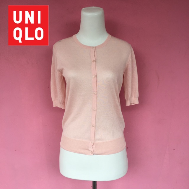 uniqlo cardigan baby pink