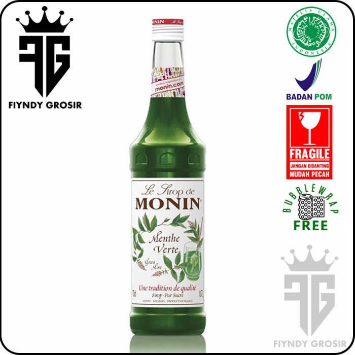 

GREEN MINT SYRUP 700ml merk MONIN / Sirup /Cafe/ Monin /Kedai/Kopi