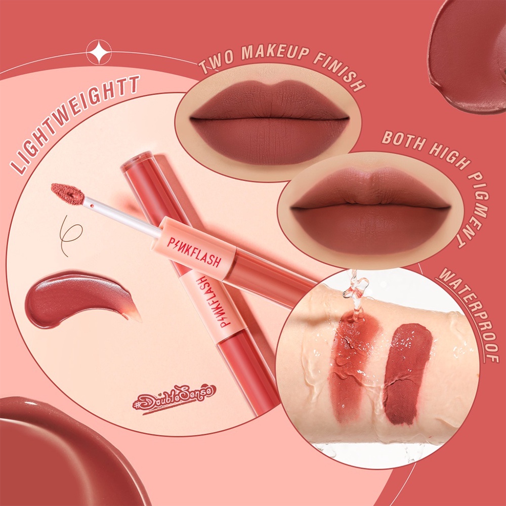 ❤ BELIA ❤ PINKFLASH Duo Lip Gloss PF-L13 | Lip Cream | Lipstick | Lip Color | Lipcream | Pink Falsh | BPOM