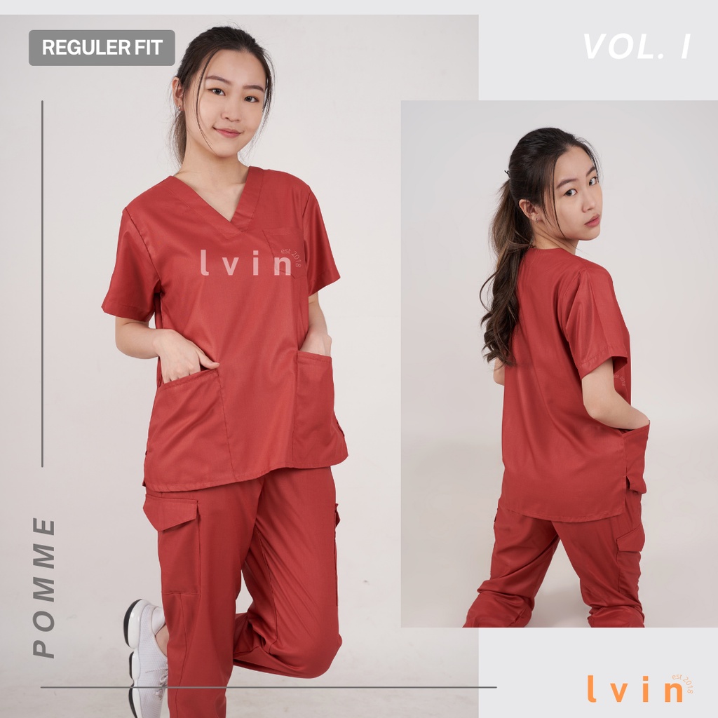 [ Lvin ] Vol I - Baju OKA Celana Reguler Fit / Baju Jaga / Set Baju Celana Jaga Oka / Dokter Lengan Pendek / Baju OK / Bright Series