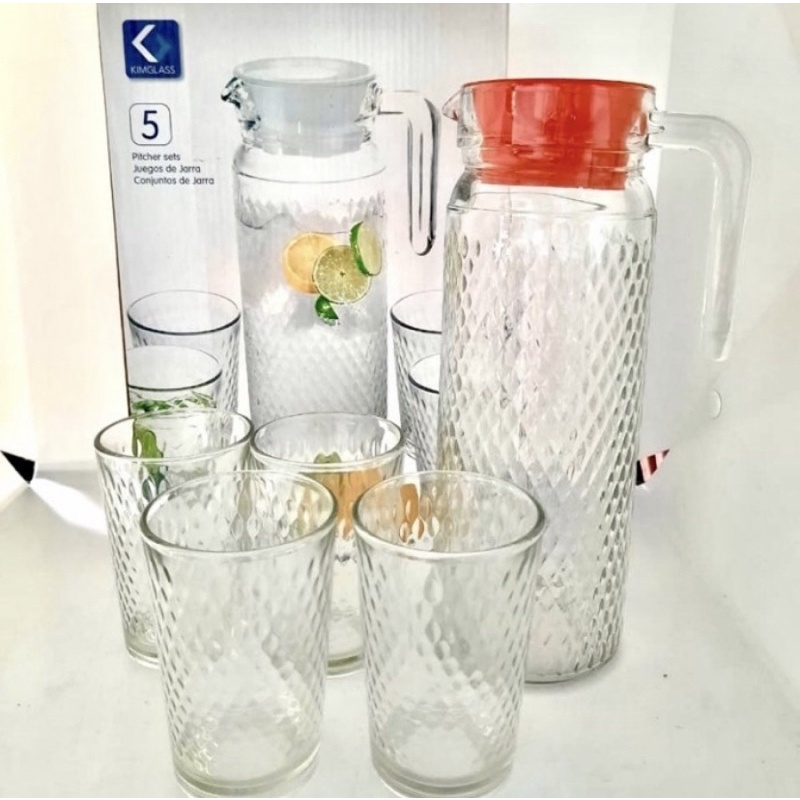 Pitcher 4 in 1 Set Kado Bola Rio Kimglass | Teko | Kaca | Teko kaca | Murah | Gelas kaca