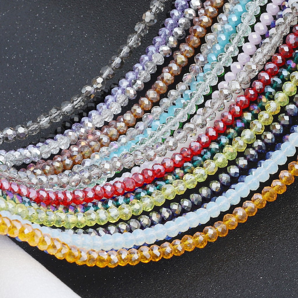 70Pcs 8mm Rondelle Austria Faceted Crystal Glass Beads Loose Spacer Beads for Jewelry Making Charms Craft Beads Accessories