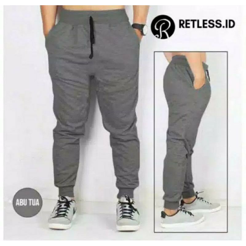 CELANA JOGGER POLOS PRIA WANITA MURAH