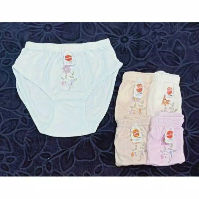 6PCS Celana dalam wanita katun bordir