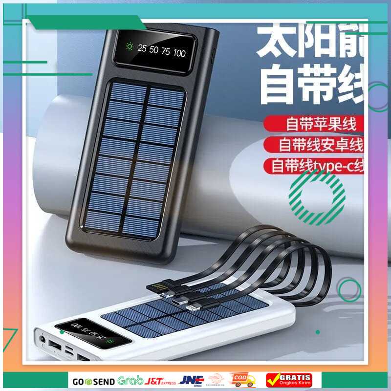 (BISA COD) FTIHSHPHAIMAITONG Power Bank Solar 2Port 20000mAh Micro+Lightning+Type C-HA-4