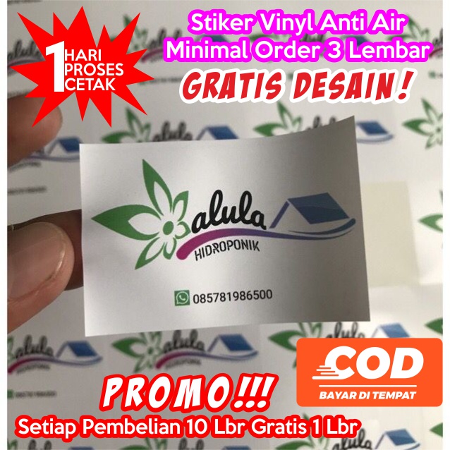 

Stiker Vinyl A3+ Anti Air untuk label kemasan makanan dan minuman (Anti air, Anti Sobek)