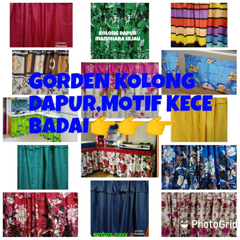 Tirai kolong dapur /gorden kolong /gorden pendek
