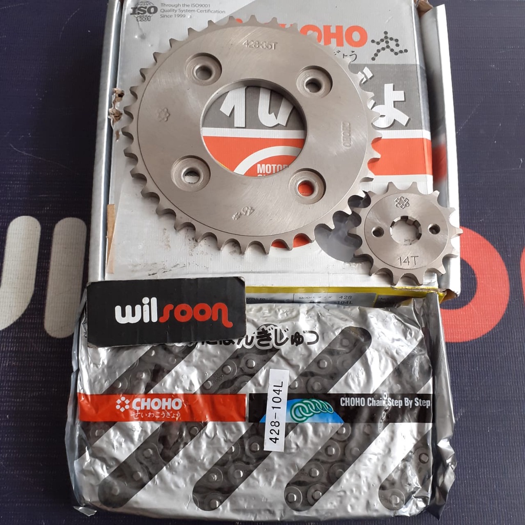 Paket Gir / Gear Set / Sprocket Assy Honda Karisma / Supra X 125 / Wave 125 35T-14T 428-104L Choho