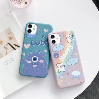 Soft Case Bahan Silikon Motif Monster Dan Pelangi Untuk