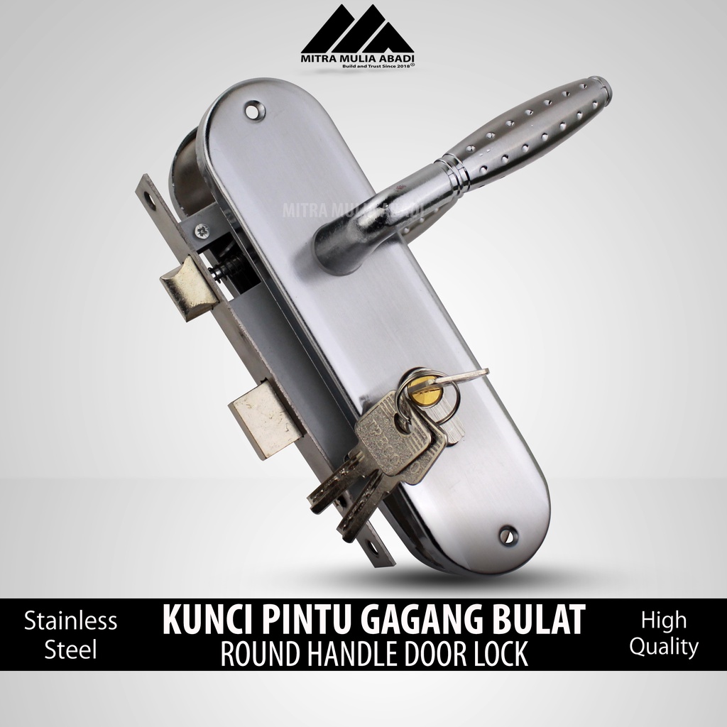 Kunci Pintu Tanggung Silinder Premium l Gagang Bulat Stainless Handle 20cm