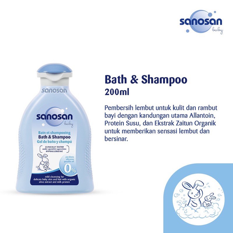 SANOSAN BATH &amp; SHAMPOO 2IN1 / 200ML