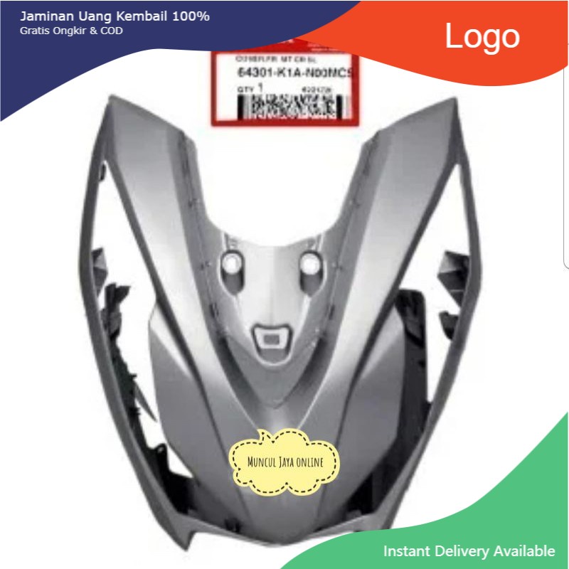 64301-K1A-N00MCS Cover front tameng Beat 2020 ECO Street K1A SILVER DOFF  original ahm