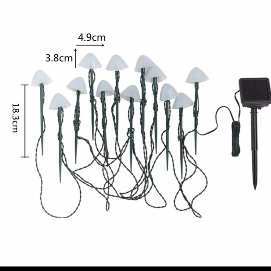 Lampu Taman Solar bentuk Jamur Mushroom garden light Tenaga Surya Otomatis Nyala Kebun LED