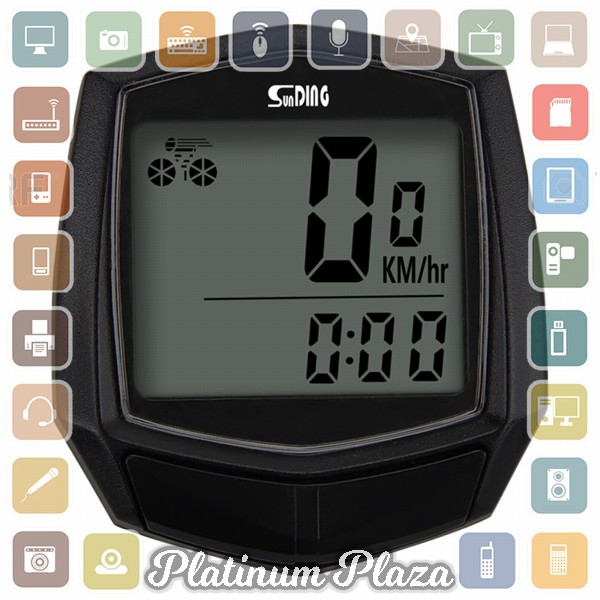 SUNDING Odometer Speedometer Monitor Sepeda - SD-581 - Black`WMPXA3-