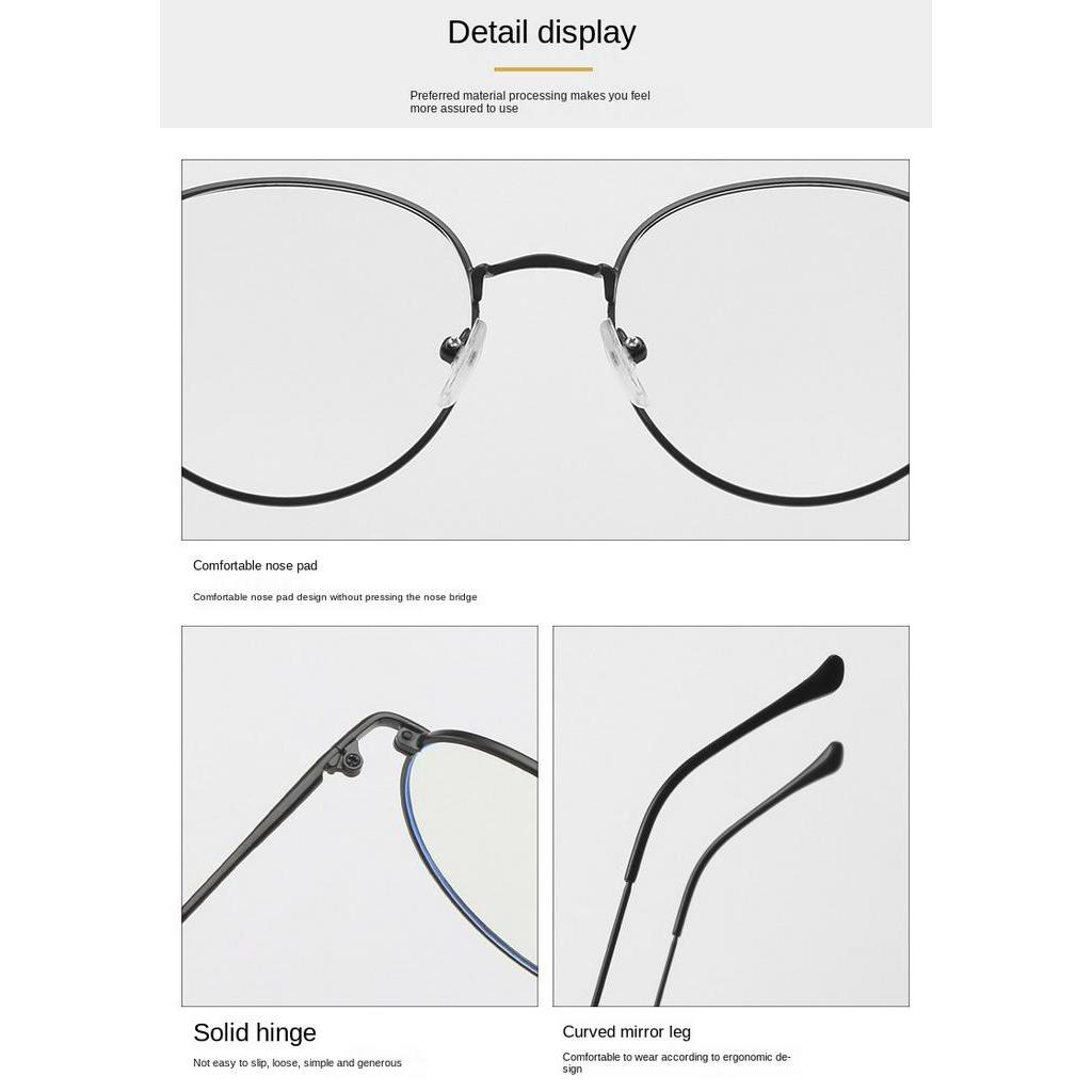 New retro  Anti Radiation Eyeglasses Korean metal round frame