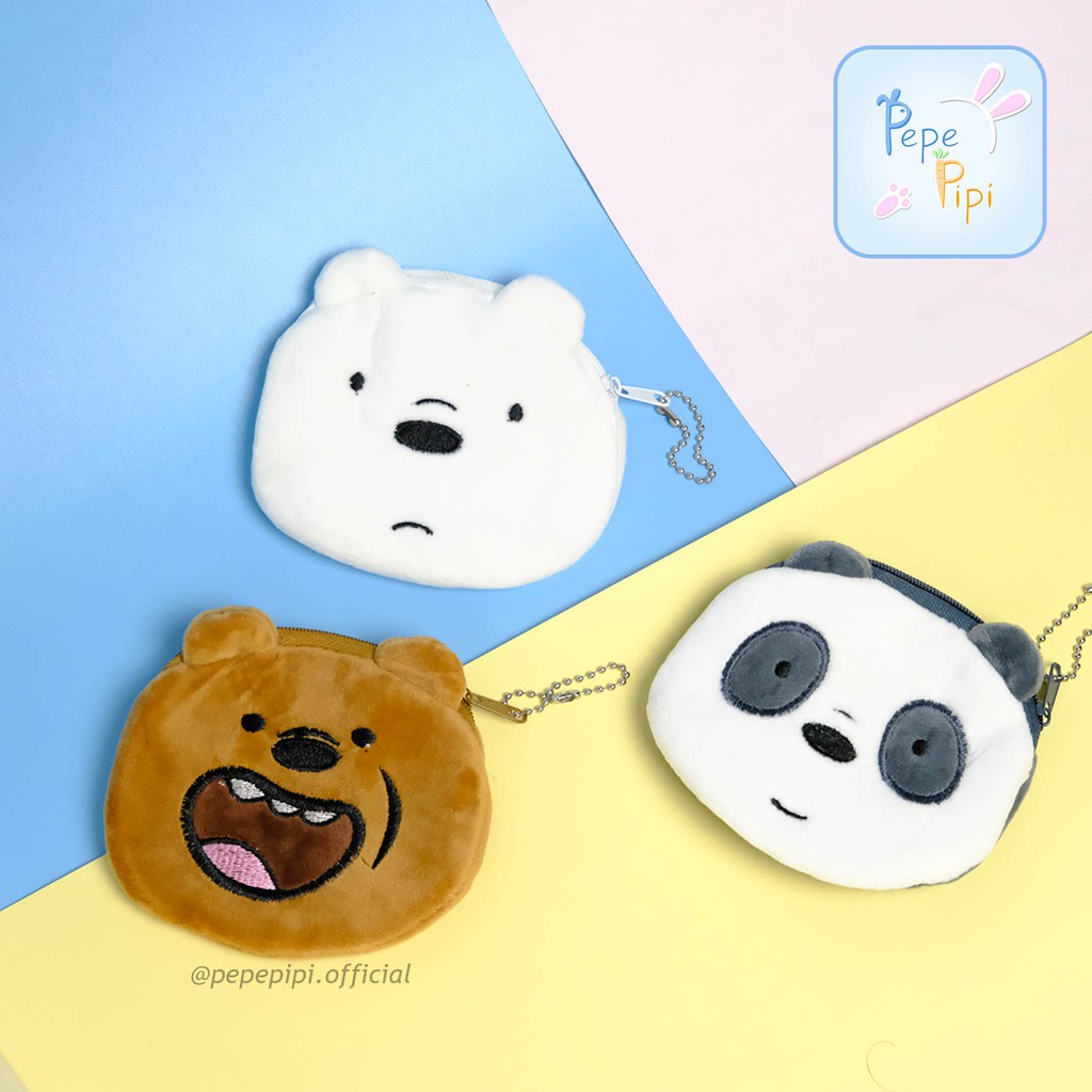 Dompet Koin Plushy WBB We Bare Bear Pouch Dompet Kecil