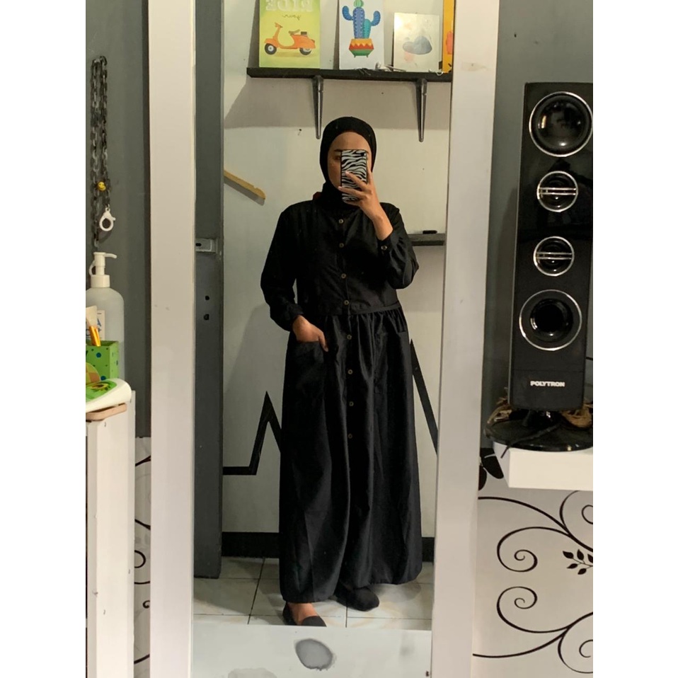 gamis toyobo polos premium terbaru/gamis toyobo serut depan