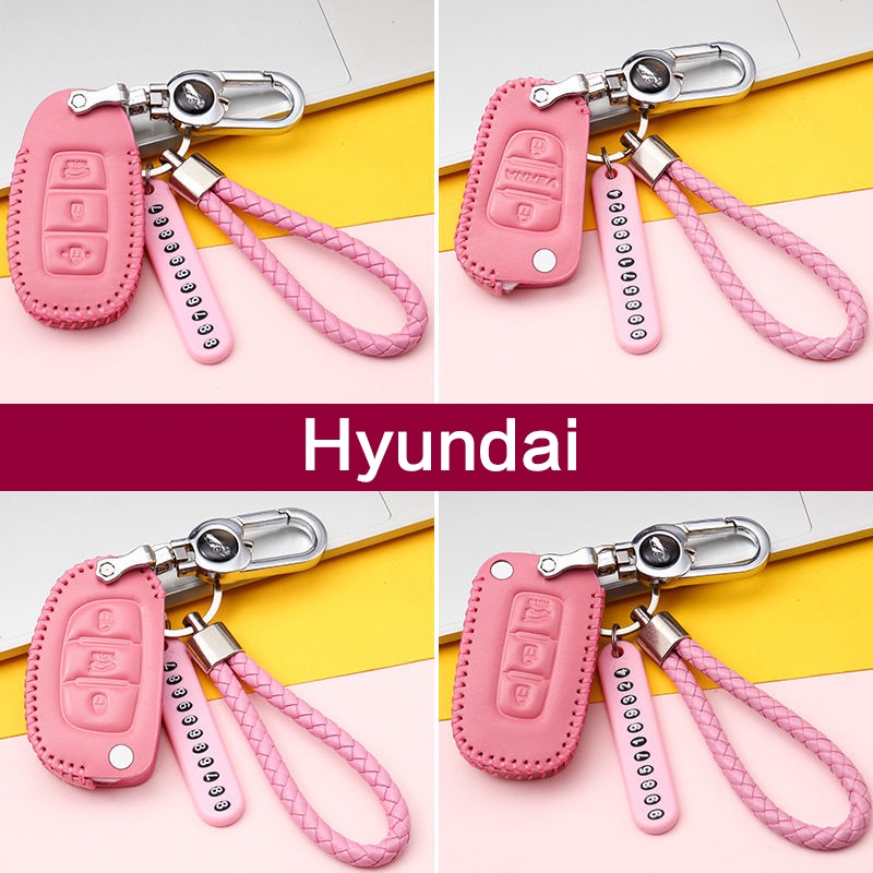 Keyless Remote Car Key Leather Protection Cover Casing key case For Hyundai Ioniq Elantra Tucson Reina Santa fe Kona Accent IX35 i10 i20 i30 HB20 IX25 IX45