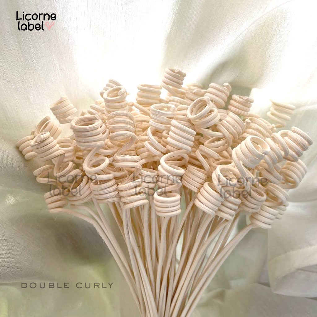 Elie Moise Curly Rattan Reed Diffuser Stick Eco Friendly & 100% Rotan Natural Alami-std double curly