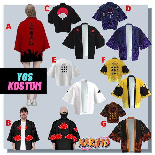 Haori Jubah Anime Kimono Baju Karakter Naruto Import Anak Dewasa Laki Cewek Manga Japan Cosplay