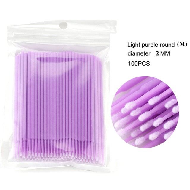 100 Pcs/bag Pakai Mikro Sikat Ekstensi Bulu Mata Individu Lash Menghapus Swab Micro Brush