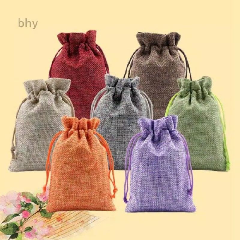 kantong serut drawstring pouch souvenir daphnie regency linen banyak warna dan ukuran