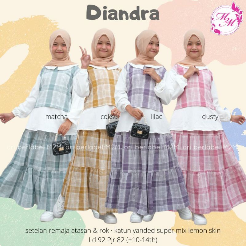 Set Rok Anak Katun Yanded usia 10-14 th || Diandra by m2m