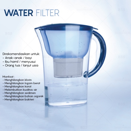 Teko Pitcher Filterasi 1.4 Liter Water Purifier Filter Air Minum ion Sehat Jernih Murni