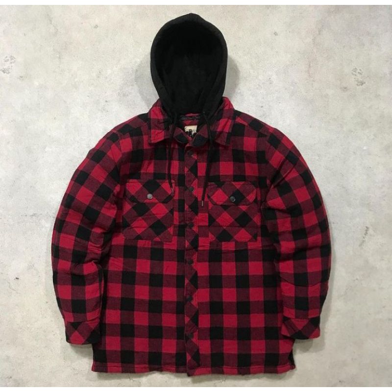 flannel hooded boston trader red