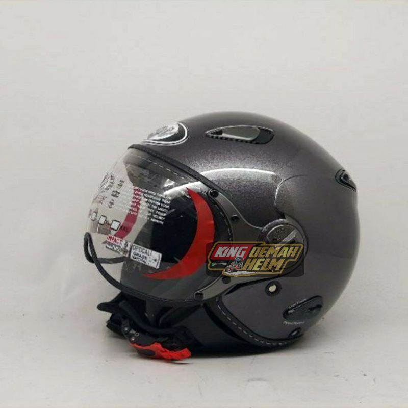 HELM KYT ELSICO GUNMETAL HELM RETRO KYT MURAH HELM BOGO HELM KLASIK HELM MOTOR SKUTIK SCOOPY MATIC