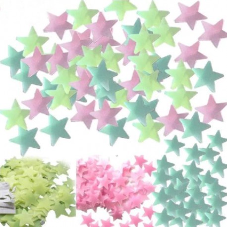 STIKER BINTANG 100 Pcs GLOW IN THE DARK SALJU 50PCS Wall Sticker Star Snow Stars Snows Stiker Dinding Menyala Dalam Gelap Twinkle Little Stars