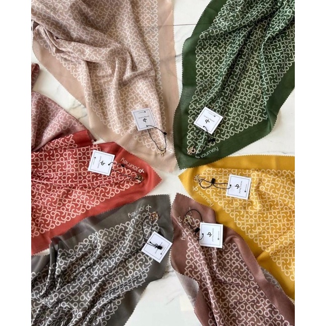Journey scarves segi empat mini logo satuan