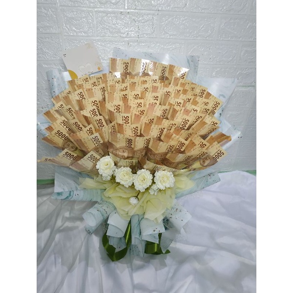 bouquet bucket money nominal Rp 5000