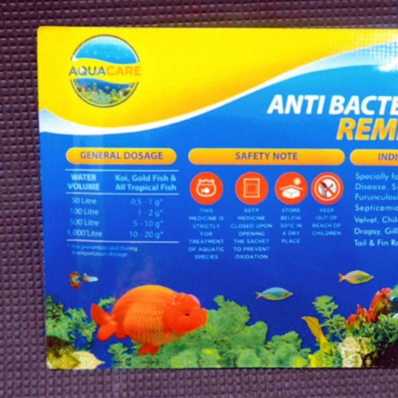 AQUACARE REMEDY 5GR 5 gr ANTI BACTERIAL Obat ikan anti bakteri jamur