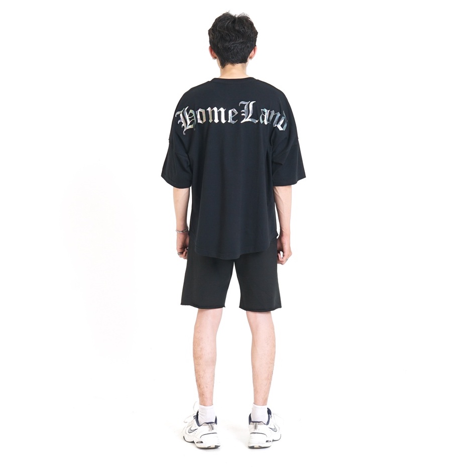 HTTP - Gela - T-Shirt Oversize Putih Strip Hitam Lengan Pendek Pria Wanita