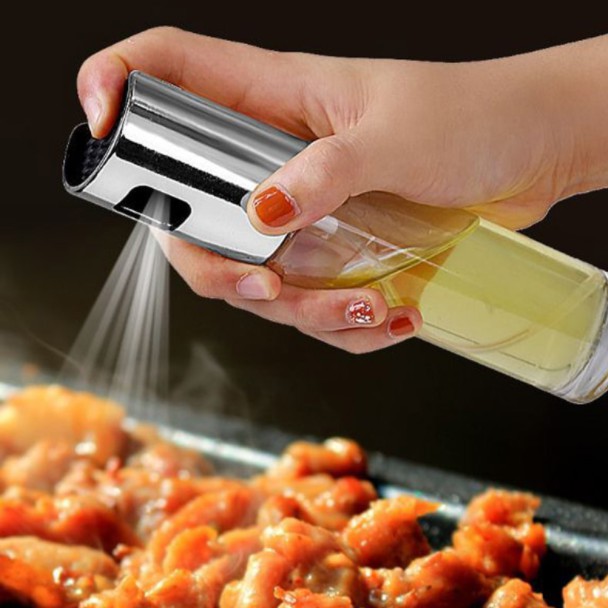 Aihogard Botol Minyak Spray Olive Oil BBQ Chinese Food 100ml - HEA-1075 - Silver