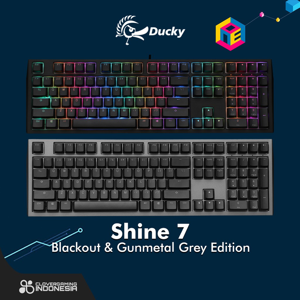 Ducky Shine 7 RGB - Blackout Gunmetal Grey Edition Mechanical Keyboard