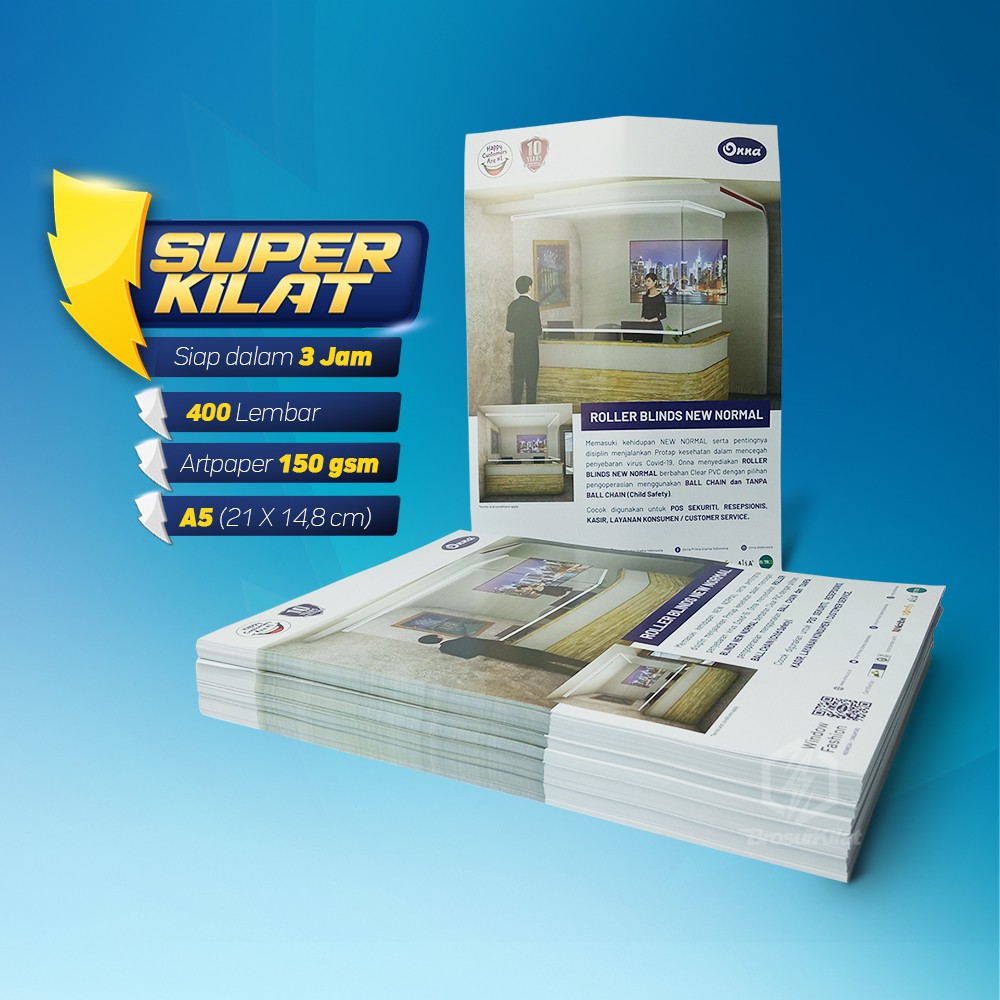 

Cetak Brosur A5 2sisi 400lembar Super Kilat