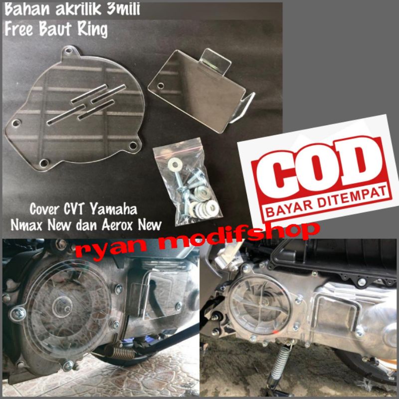 COVER CVT NMAX AEROX TRANPARAN AKRILIK TUTUP CVT NMAX AEROX