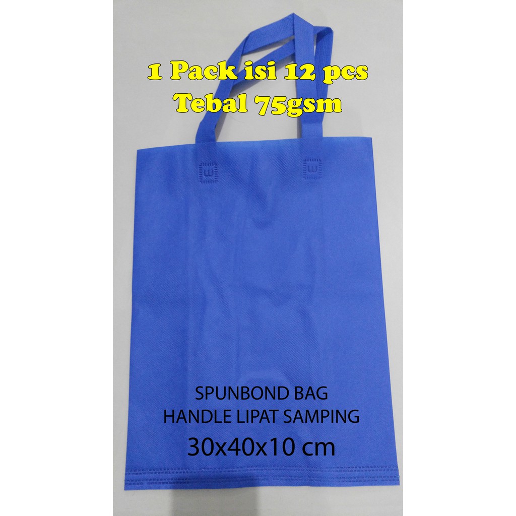 

[LUSIN] Tas Kain Press Spunbond 75 gsm Gasset Handle Polos Uk 30 x 40 x 9 cm