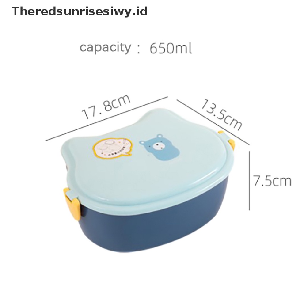 # Alat Rumah Tangga # Kotak Makan Siang Bento 2 Lapis Motif Kartun Untuk Anak-Anak