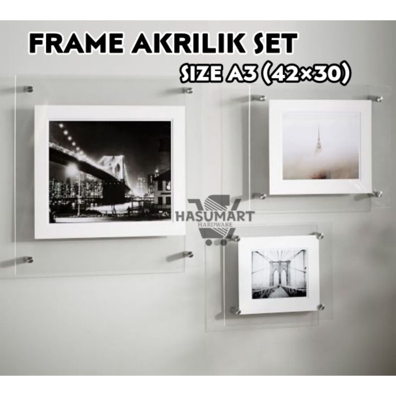 Frame Akrilik A3 Untuk Papan Iklan, Poster, Foto, Lampu Neon