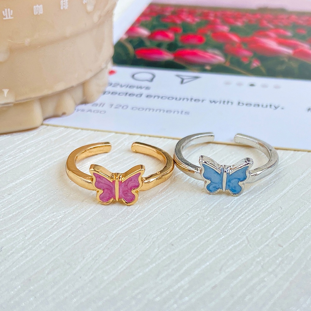 Buttterfly Rings Adjustable Simple Design Elegant Gold Ring for Women Fashion Accessories Jewelry